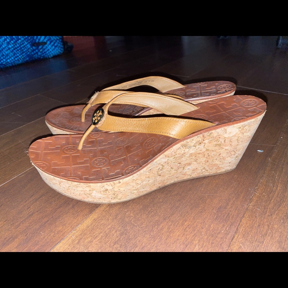 Tory Burch wedged flip flops